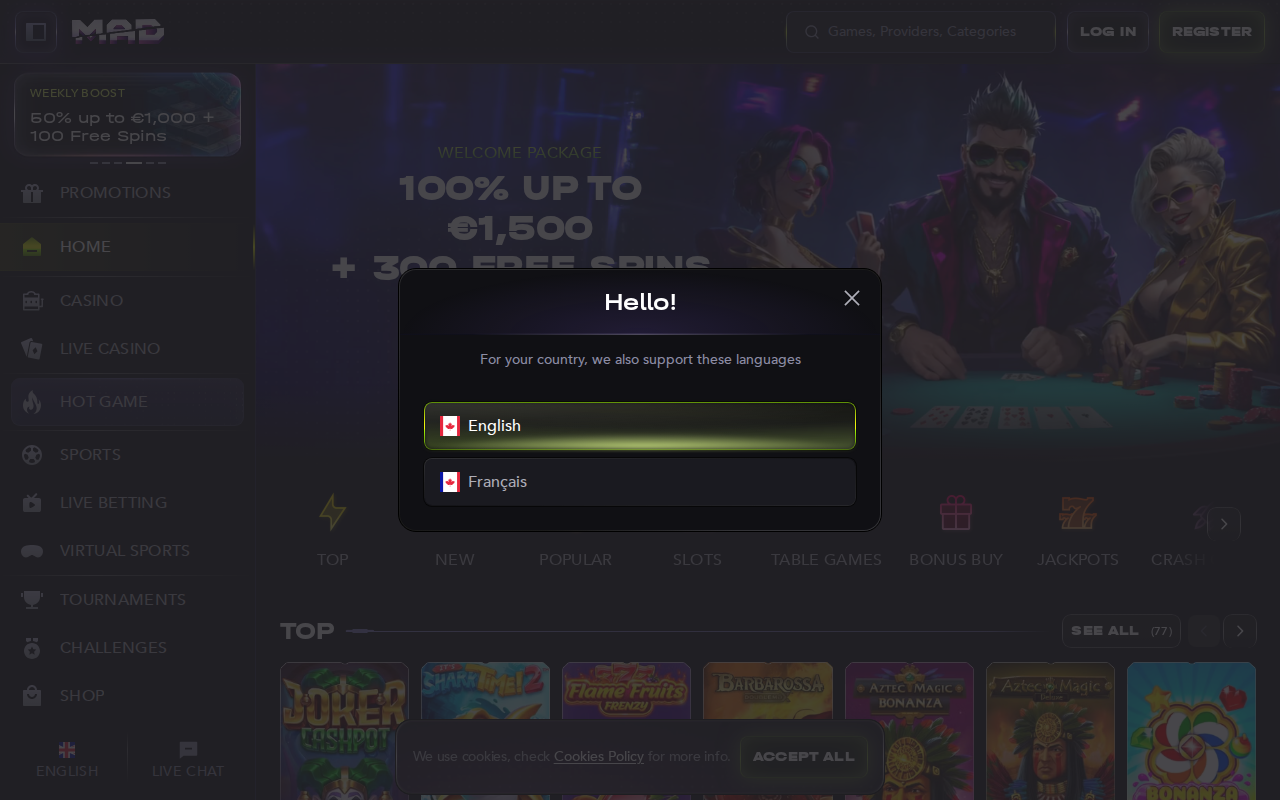 Madcasino Screenshot