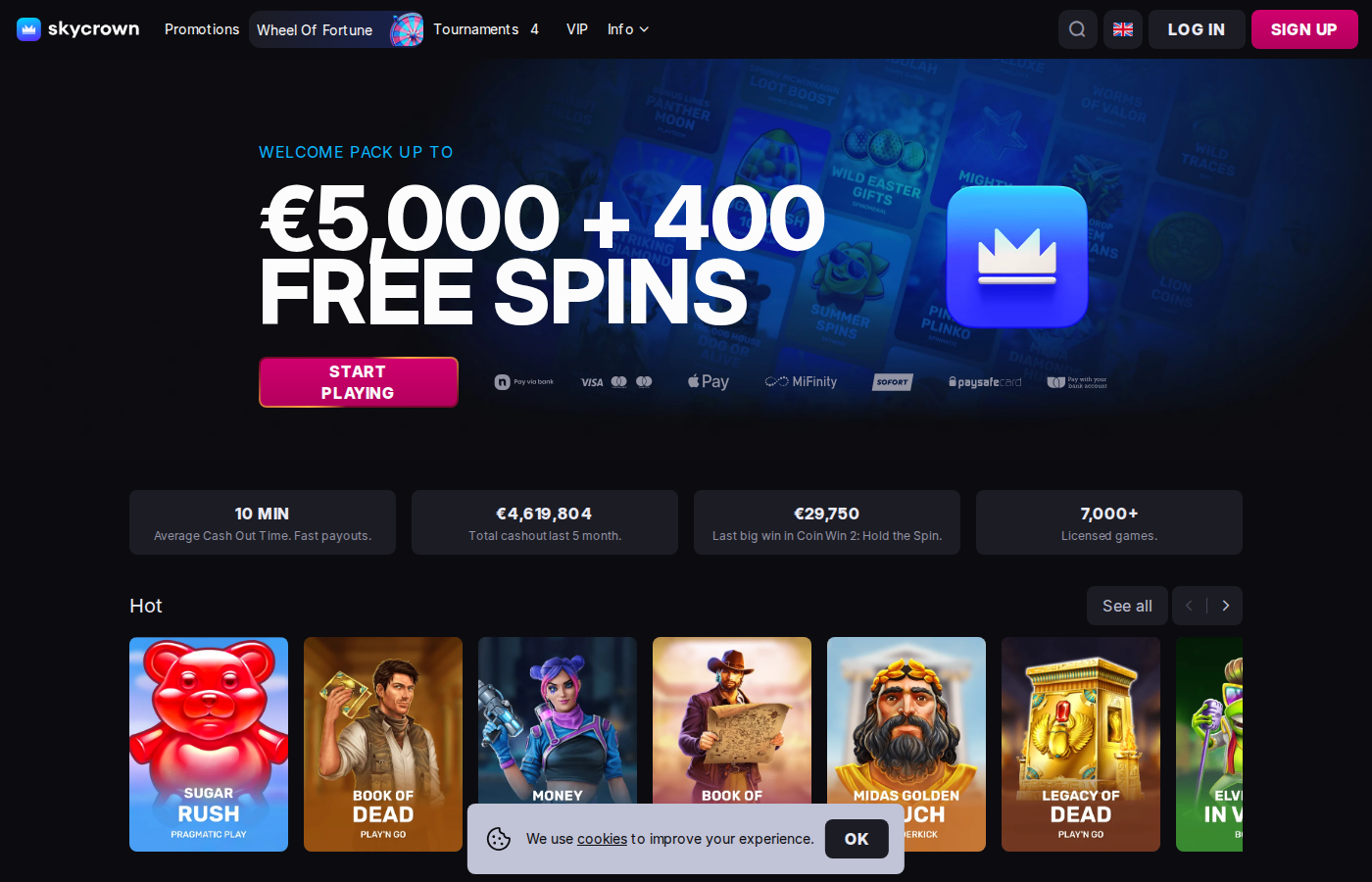 Mirax Casino Screenshot