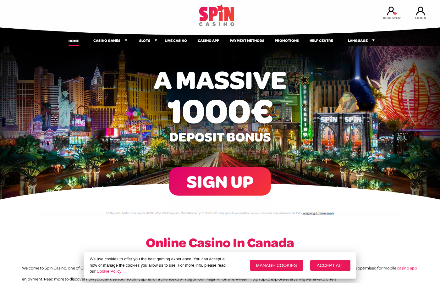 Spin Casino Screenshot