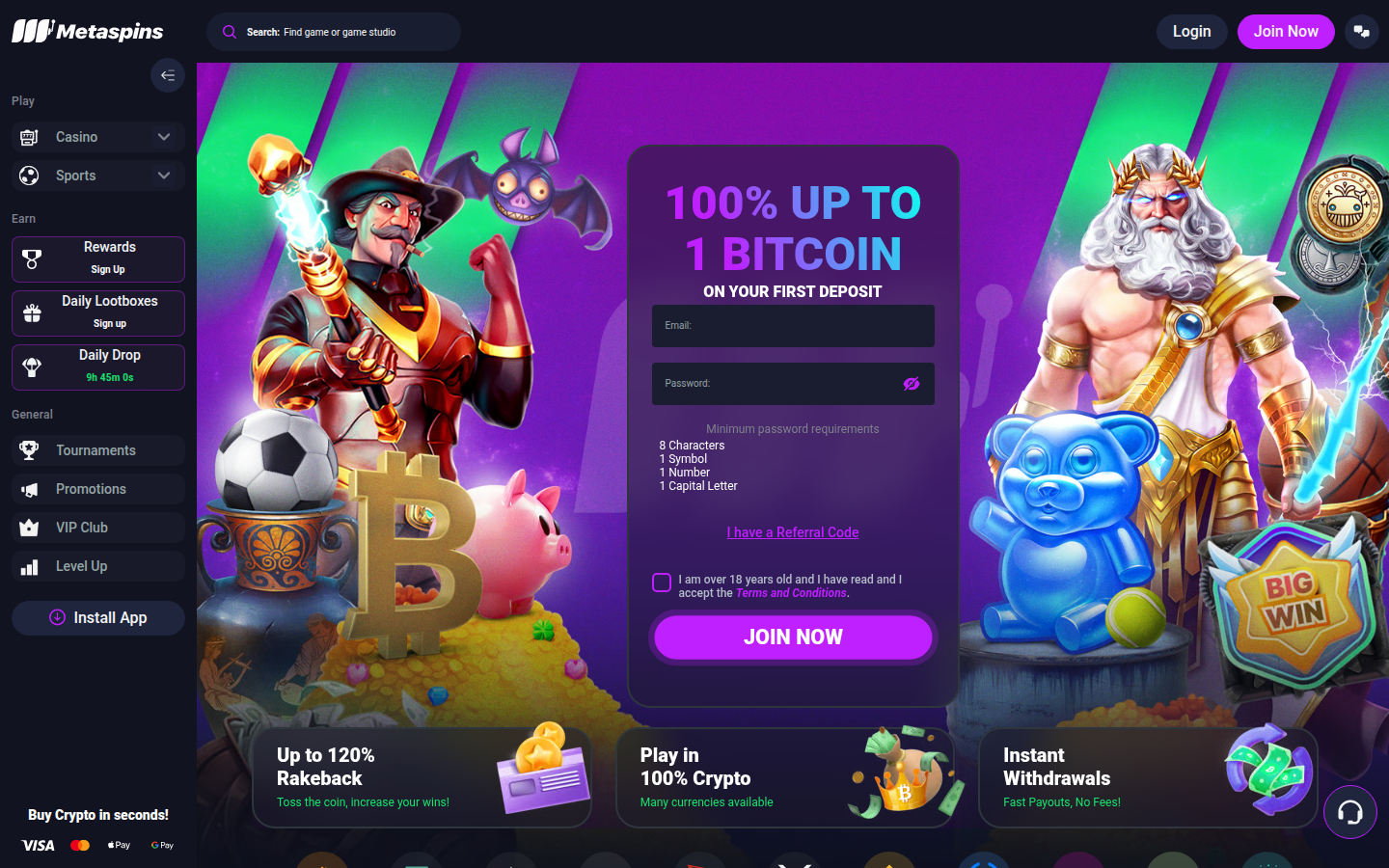 Wild.io Casino Screenshot